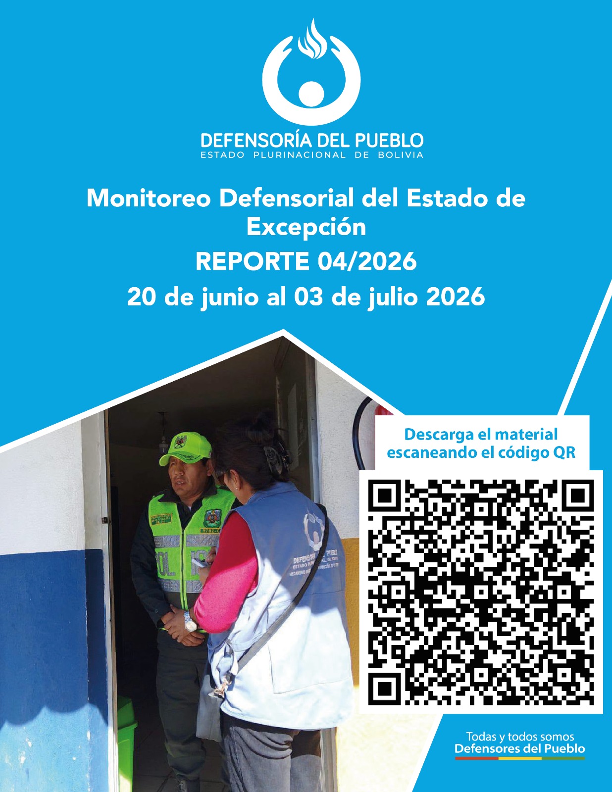 Defensoría del Pueblo presenta cuarto reporte de monitoreo del Estado de Excepción y reafirma la vigilancia del respeto a los derechos humanos