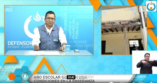 DEFENSORÍA DEL PUEBLO CONSTATA DETERIORO DE LA INFRAESTRUCTURA ESCOLAR EN UNIDADES EDUCATIVAS