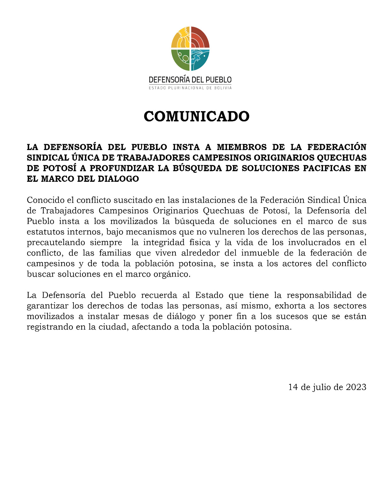 Comunicado.