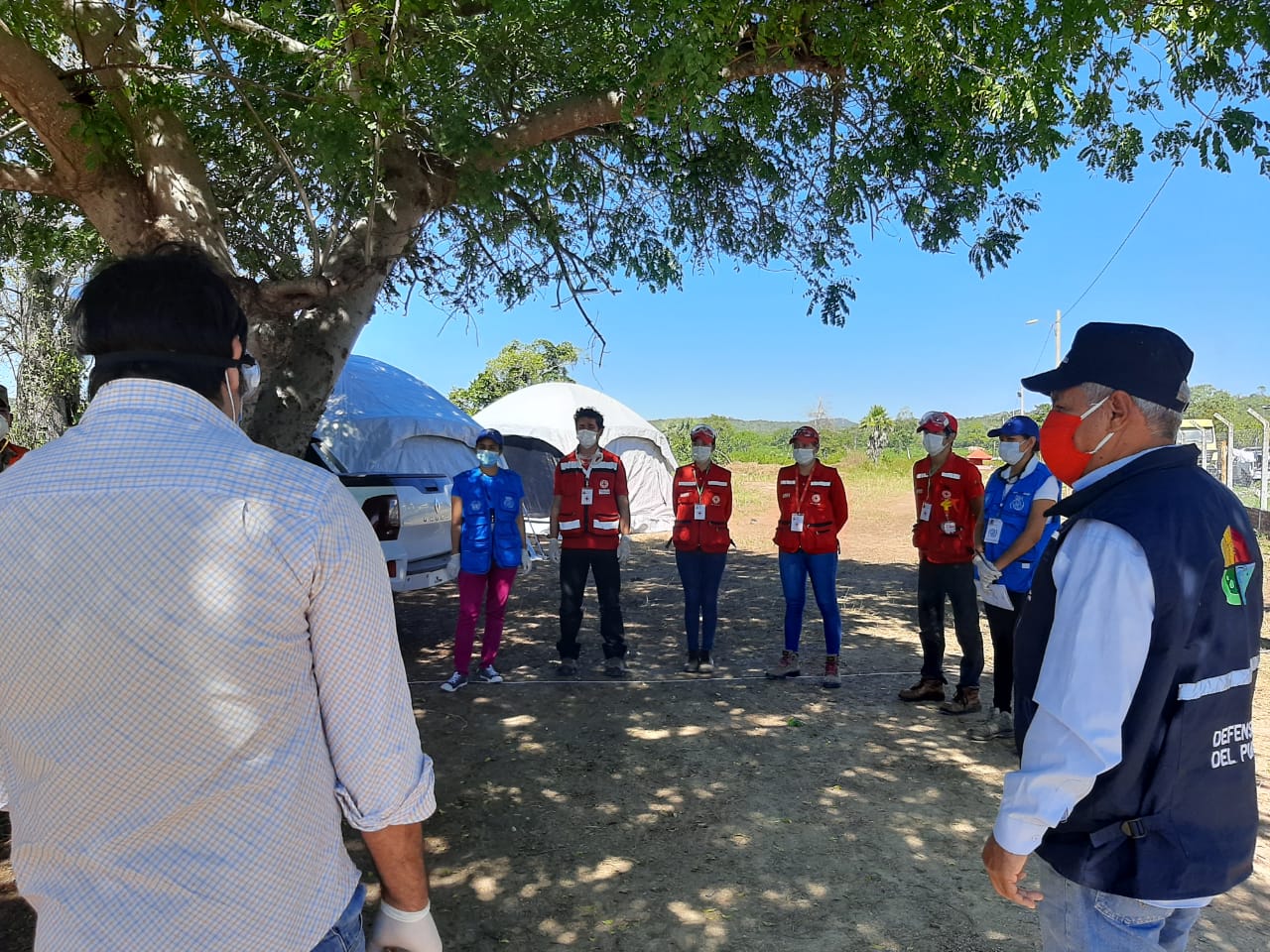 DEFENSORIA DEL PUEBLO PARTICIPA DE REUNION DE COORDINACION PARA BRINDAR ASISTENCIA HUMANITARIA Y VIGILAR LA SITUACIÓN DE COMPATRIOTAS EN CUARENTENA EN EL CAMPAMENTO DE REPATRIADOS EN PUERTO SUAREZ