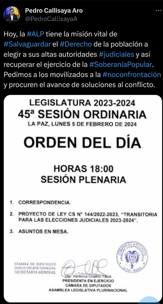 “La ALP tiene la misión vital de salvaguardar el derecho del pueblo a elegir autoridades judiciales”: Defensor del Pueblo