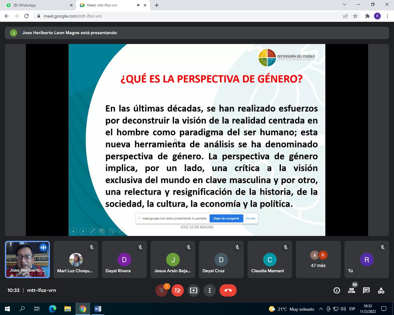 DEFENSORÍA DEL PUEBLO EN ORURO CAPACITA A SERVIDORES PÚBLICOS DEL COMANDO DEPARTAMENTAL DE POLICÍA