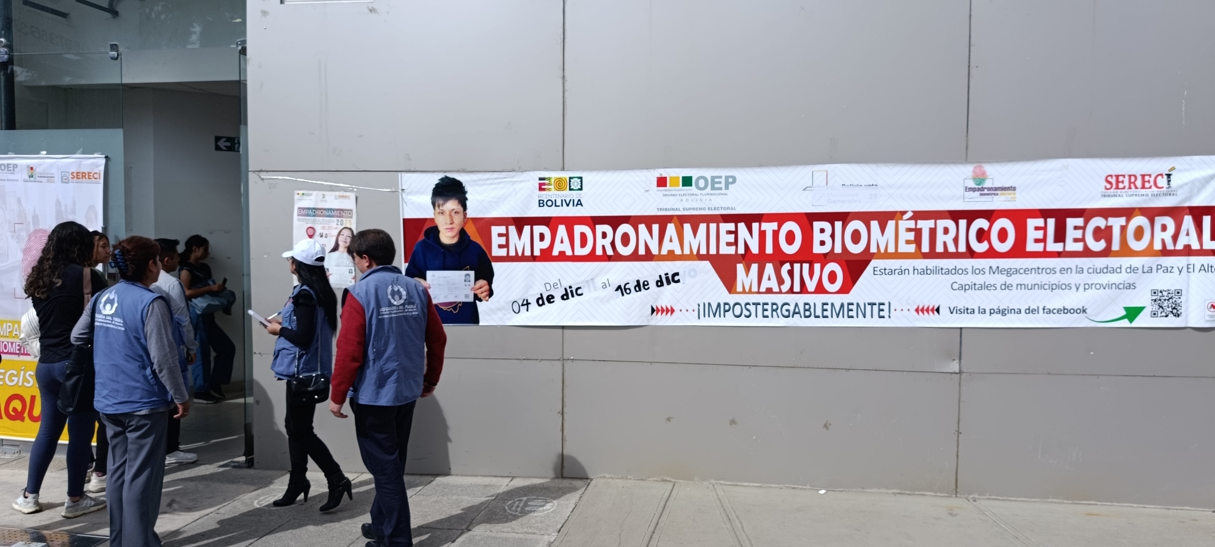 LA PAZ: DEFENSORÍA DEL PUEBLO VERIFICA CENTROS DE EMPADRONAMIENTO BIOMÉTRICO ELECTORAL MASIVO A POCAS HORAS DE CONCLUIR EL REGISTRO