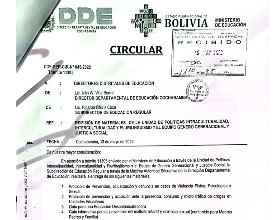 LA DEFENSORÍA DEL PUEBLO LOGRÓ QUE LA DIRECCIÓN DEPARTAMENTAL DE EDUCACIÓN INSTRUYA LA APLICACIÓN DEL PROTOCOLO DE CONTROL DE DROGAS EN UNIDADES EDUCATIVAS